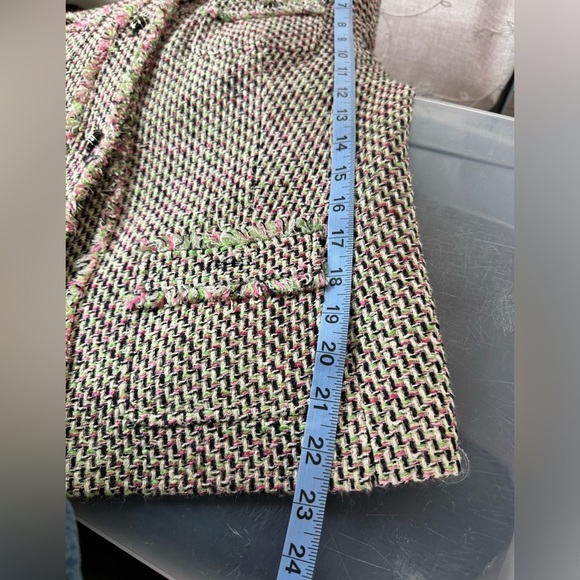 Talbots jacquard sweater jacket suit separate size 12P green pink brown - Picture 11 of 14